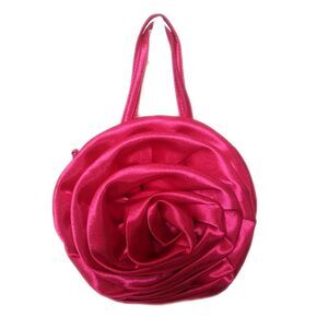 Felite Fnn (Amazon) 3D rose hot pink snap handbag short handles, 9" x 9"